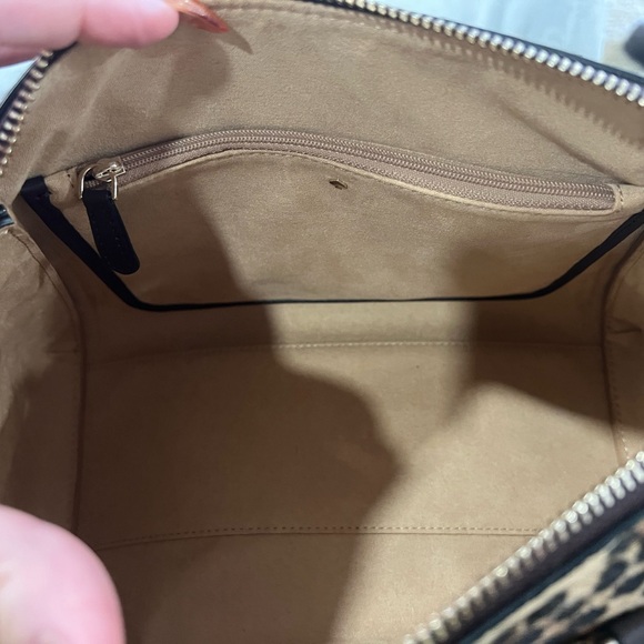 Kate Spade Leopard Haircalf zip medium satchel with chocolate leather sides - Picture 8 of 12